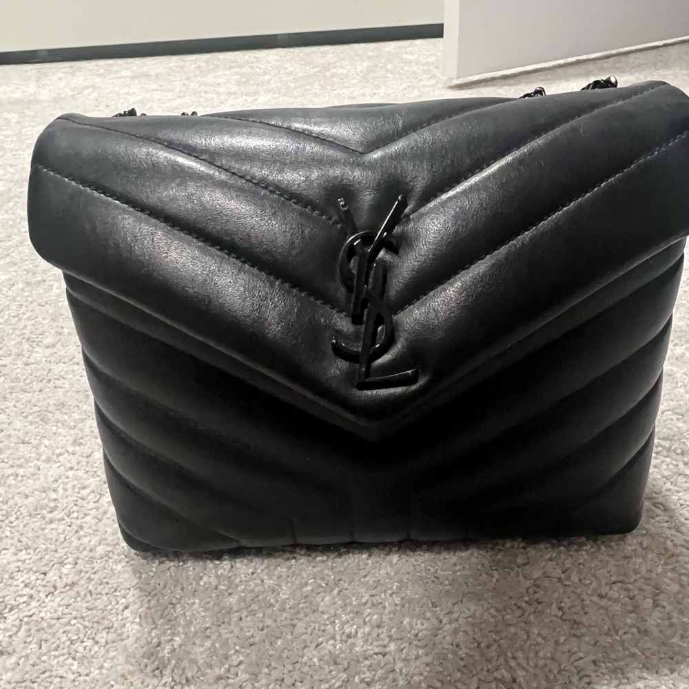 YSL Lou Lou Small Bag in black with black hardware